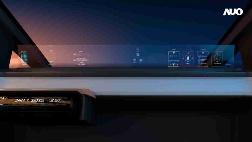 万利无界透明显示接口(Horizon Image Glass)透过车运算方案整合仪表板、、、中控台及副驾显示器，，，一体式全景呈现，，，，提供乘用者清晰的前方视野、、、行车必要信息与娱乐功能